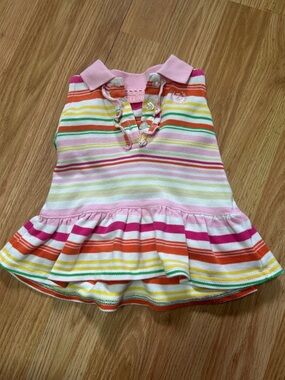 Izod Pink Multicolor Striped Casual Dress